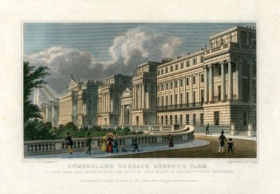 Cumberland Terrace, Regents Park, Londyn, 1827 autorstwa J. Tingle