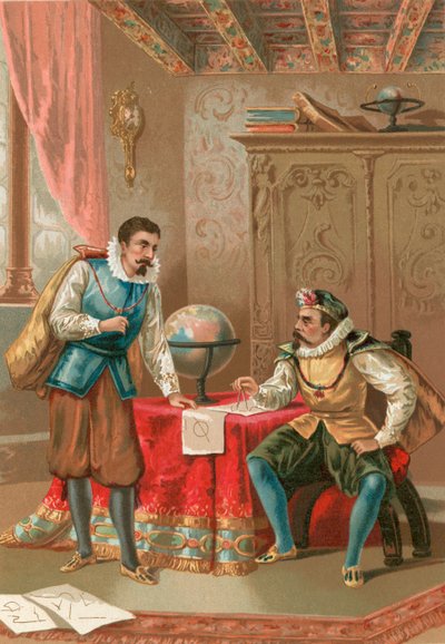 Kepler i Tycho Brahe w obserwatorium w Pradze autorstwa J. Ventura