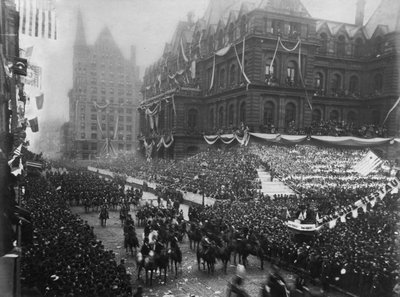Ceremonia poświęcenia na Adams Street w Chicago na Światową Wystawę Kolumbijską, 1892 r. autorstwa J. W. Taylor
