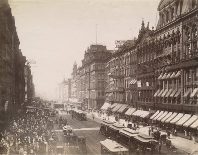 Widok State Street patrząc na północ od Madison Street, Chicago, 1890 autorstwa J. W. Taylor
