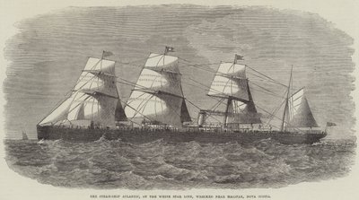 Parowiec Atlantic z linii White Star Line rozbił się w pobliżu Halifax w Nowej Szkocji autorstwa J. Wells