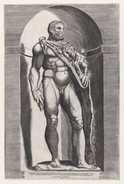Lustro rzymskiej świetności: Cesarz Kommodus jako Herkules, 1582., 1582. autorstwa Jacob(us) Bos.
