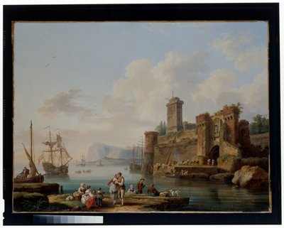 Scena portowa autorstwa Jacob Philippe Hackert