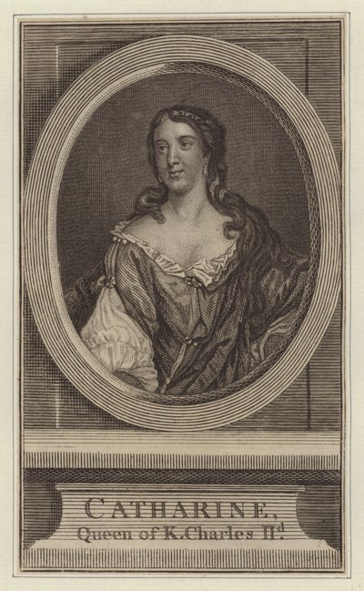 Katarzyna, królowa króla Karola II (rycina) autorstwa Jacob (after) Huysmans