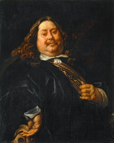 Portret osoby otyłej, wcześniej znany jako Portret admirała Michela-Adriena Ruytera - Portret osoby otyłej ... autorstwa Jacob (studio of) Jordaens