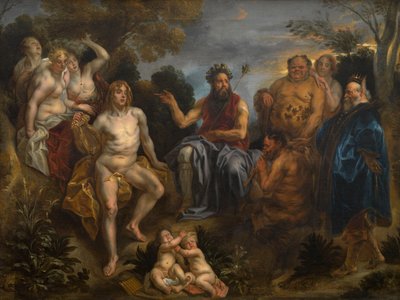 Sąd nad Midasem (olej na płótnie) autorstwa Jacob (studio of) Jordaens