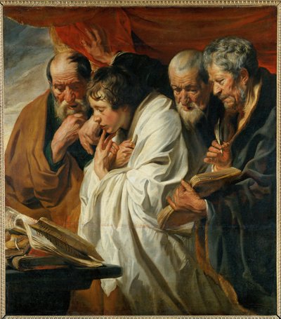 Czterej ewangeliści: Mateusz, Łukasz, Marek i Jan ... autorstwa Jacob (studio of) Jordaens