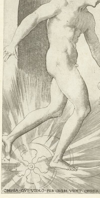 Apollo z wieńcem laurowym na rydwanie Bogowie i Boginie (tytuł serii) autorstwa Jacob Binck