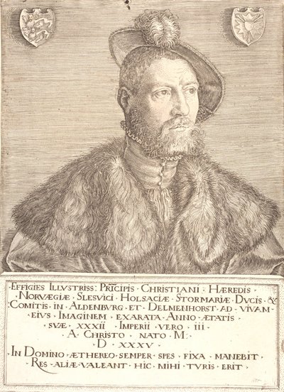 Portret króla Christiana III autorstwa Jacob Binck