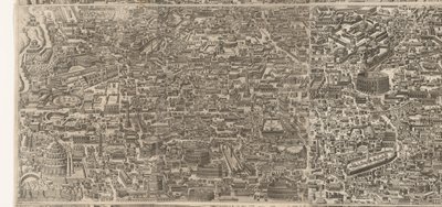 Plattegrond van Rome ten tijde van keizer Augustus (middleste blad) Bardzo dokładny obraz starożytnego miasta powstałego ze starożytnych zabytków Wizerunki starożytnego Rzymu ze śladów zrujnowanych budynków autorstwa Jacob Bos