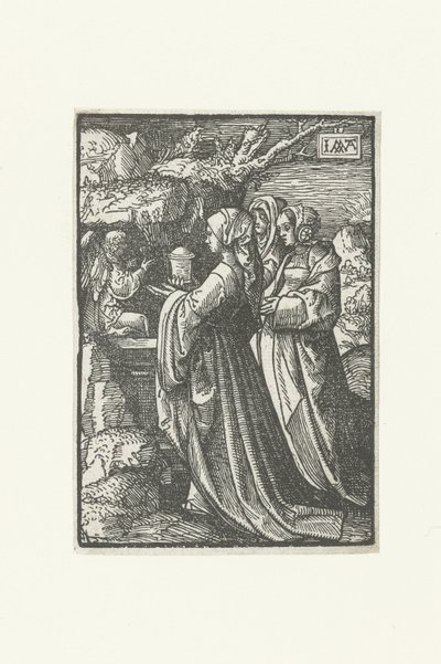 Trzy Marie przy pustym grobowcu Mała Pasja (tytuł serii) autorstwa Jacob Cornelisz van Oostsanen