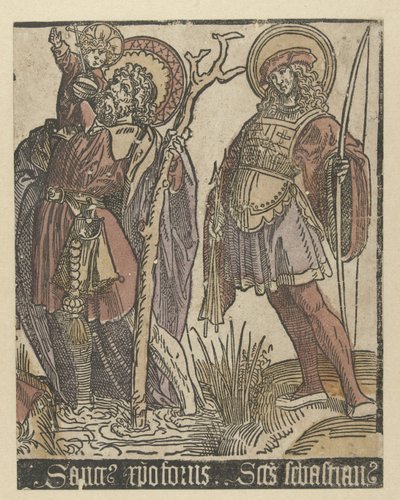 Święci Krzysztof i Sebastian Święci z Anną w Drieën (tytuł serii) autorstwa Jacob Cornelisz van Oostsanen