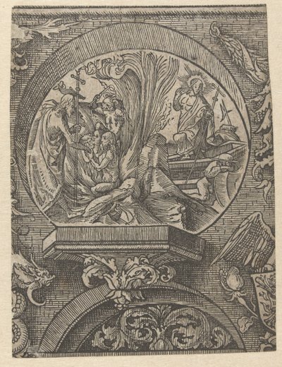 Wniebowstąpienie i Zmartwychwstanie Chrystusa Credo (tytuł serii) autorstwa Jacob Cornelisz van Oostsanen