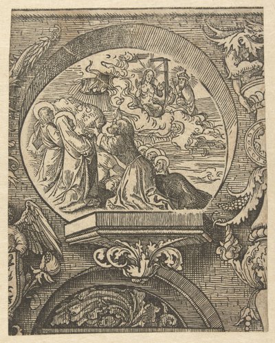 Wniebowstąpienie i Chrystus przed Bogiem Ojcem Credo (tytuł serii) autorstwa Jacob Cornelisz van Oostsanen