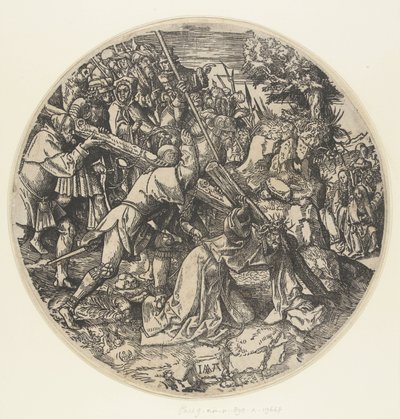 Niesienie krzyża Okrągła Pasja (tytuł serii) autorstwa Jacob Cornelisz van Oostsanen
