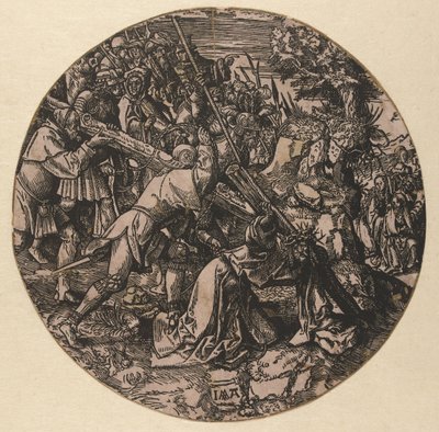 Niesienie krzyża Okrągła Pasja (tytuł serii) autorstwa Jacob Cornelisz van Oostsanen