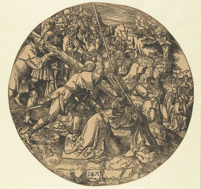Niesienie krzyża Okrągła Pasja (tytuł serii) autorstwa Jacob Cornelisz van Oostsanen