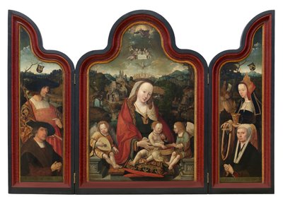 Tryptyk Pompejusza Ottona i jego żony Gerbich Cleanser (olej na desce) autorstwa Jacob Cornelisz van Oostsanen