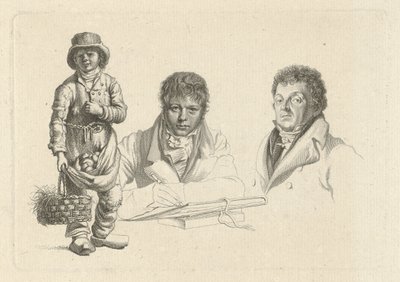 Portrety J.P. Visser Bender i P.Pz. Fryzjerzy obok chłopca autorstwa Jacob Ernst Marcus