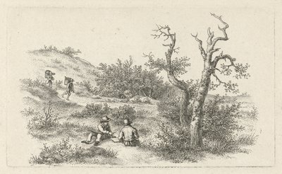 Ilustratorzy w krajobrazie wydm Odbitki studyjne / Etiudy gravées (tytuł serii) autorstwa Jacob Ernst Marcus