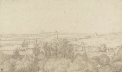 Widok Chatham z Zachodu (pióro i atrament na graficie na papierze) autorstwa Jacob Esselens