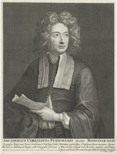 Portret kompozytora i skrzypka Arcangelo Corelli 1653-1713 autorstwa Jacob Folkema