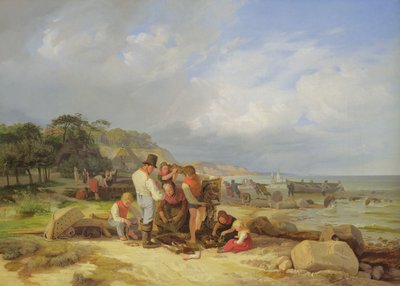 Rybacy w Probstei, 1835 (olej na płótnie) autorstwa Jacob Gensler