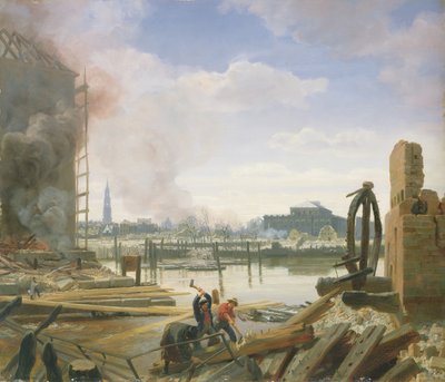 Hamburg po pożarze, 1842 autorstwa Jacob Gensler