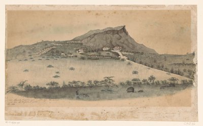 Widok plantacji Plantersrust na Curaçao autorstwa Jacob Hendrik van de Poll (signed by artist)