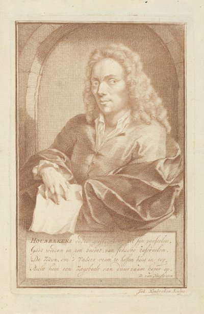 Portret Arnolda Houbrakena autorstwa Jacob Houbraken