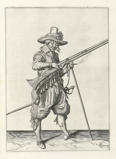 Muszkieter na warcie, ok. 1600 autorstwa Jacob II de Gheyn