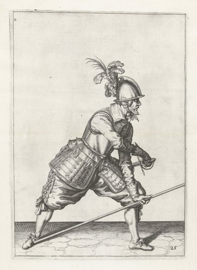 Żołnierz z mieczem do przeciągania włóczni, ok. 1600 autorstwa Jacob II de Gheyn