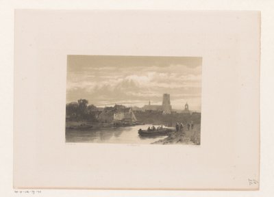 Widok na port i groblę autorstwa Jacob Jan van der Maaten