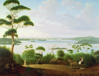 Port Sydney patrząc w kierunku Sydney, 1848 r. autorstwa Jacob Janssen