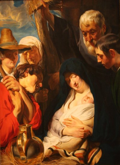 Adoracja pasterzy autorstwa Jacob Jordaens