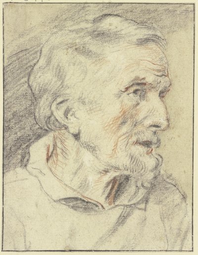 Portret piersiowy starszego mężczyzny, widzianego z profilu w prawo autorstwa Jacob Jordaens