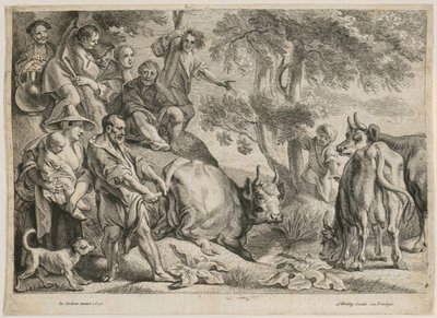 Cacus kradnie wołu Herkulesa autorstwa Jacob Jordaens
