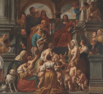 Chrystus błogosławi małe dzieci. Pozwólcie małym dzieciom przychodzić do mnie autorstwa Jacob Jordaens