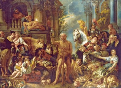 Diogenes szuka uczciwego mężczyzny autorstwa Jacob Jordaens