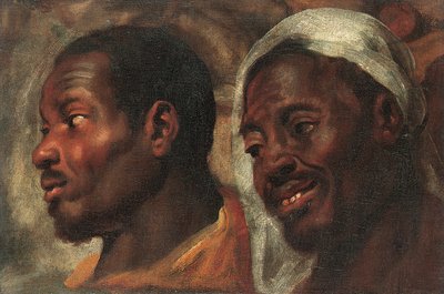 Studia głów dwóch Afrykanów (olej na płótnie) autorstwa Jacob Jordaens