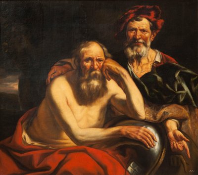Heraklit i Demokryt. autorstwa Jacob Jordaens