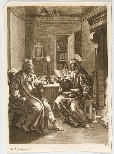 Jezus naucza Nikodema autorstwa Jacob Jordaens