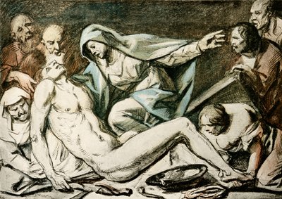 Lament Chrystusa (akwarela, czerwona kreda) autorstwa Jacob Jordaens