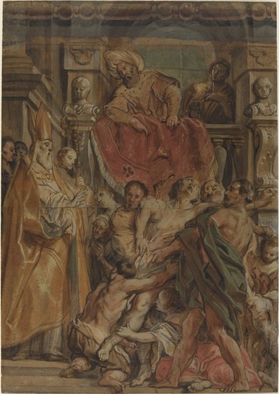 Św. Marcin z Tours uzdrawiający sługę Tetrodiusza autorstwa Jacob Jordaens