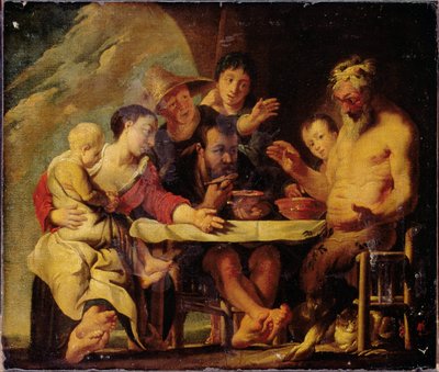 Satyr i chłopi autorstwa Jacob Jordaens