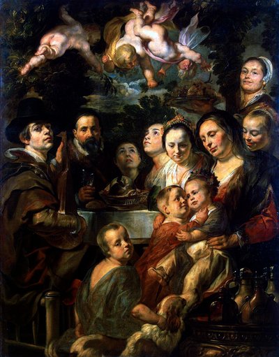 Autoportret z rodzicami, braćmi i siostrami, c1615. autorstwa Jacob Jordaens
