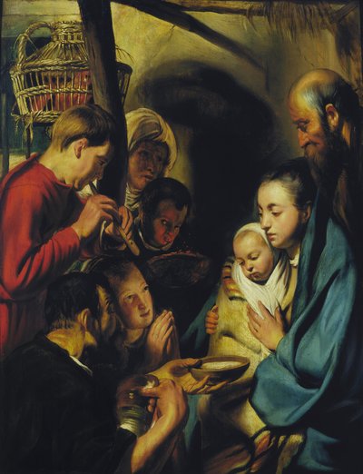 Adoracja pasterzy. autorstwa Jacob Jordaens