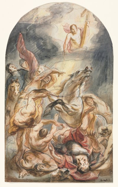 Nawrócenie Saula z Chrystusem i krzyżem autorstwa Jacob Jordaens