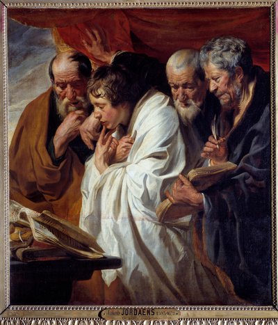 Czterech Ewangelistów Obraz Jacoba Jordaensa (1593-1678) XVII wiek. Wymiary 1,34 x 1,18 m autorstwa Jacob Jordaens