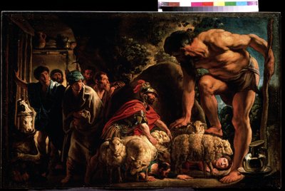 Obraz „Ulisses w legowisku Polifema” Jacoba Jordaensa (1593-1678) Muzeum Puszkina w Moskwie. autorstwa Jacob Jordaens
